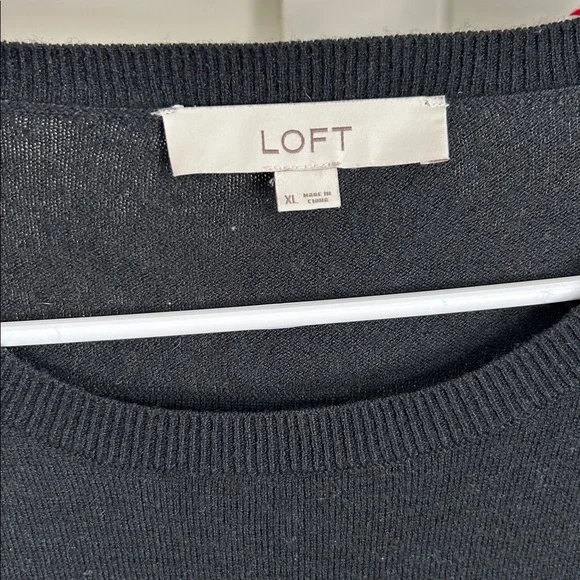 Womens Loft Black Sweater w/Floral Back XL - Picture 3 of 4